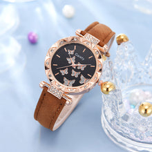 Load image into Gallery viewer, 6/1pcs Set Women Watch Ring Necklace Earrings Bracelet Set Watches Butterfly Leather Strap Ladies Quartz WristWatch (No Box)
