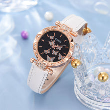 Load image into Gallery viewer, 6/1pcs Set Women Watch Ring Necklace Earrings Bracelet Set Watches Butterfly Leather Strap Ladies Quartz WristWatch (No Box)
