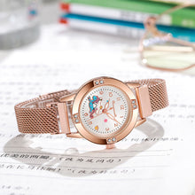 Load image into Gallery viewer, Simple Rose Gold Luxury Rhinestone Retro Versatile Quartz Cute Women's Watch Casual Small Dial Quartz Fashion Steel Strip Ladies Wristwatches
