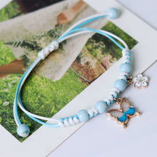 Load image into Gallery viewer, Fashion Handmade Purple Butterfly Flower Bracelet For Women Charm Sweet Animal Pendant Braided Bracelets &amp; Bangle Jewelry
