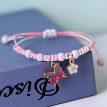 Load image into Gallery viewer, Fashion Handmade Purple Butterfly Flower Bracelet For Women Charm Sweet Animal Pendant Braided Bracelets &amp; Bangle Jewelry
