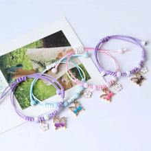 Load image into Gallery viewer, Fashion Handmade Purple Butterfly Flower Bracelet For Women Charm Sweet Animal Pendant Braided Bracelets &amp; Bangle Jewelry
