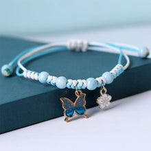 Load image into Gallery viewer, Fashion Handmade Purple Butterfly Flower Bracelet For Women Charm Sweet Animal Pendant Braided Bracelets &amp; Bangle Jewelry
