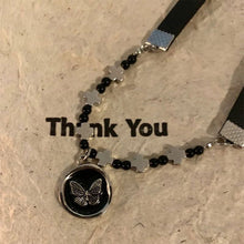 Load image into Gallery viewer, Vintage Black Rope Butterfly Necklace Collarbone Chain Choker Alloy Butterfly Handmade Pendant Necklace For Lovers Women Spice Girls
