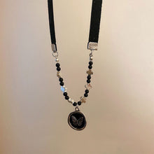 Load image into Gallery viewer, Vintage Black Rope Butterfly Necklace Collarbone Chain Choker Alloy Butterfly Handmade Pendant Necklace For Lovers Women Spice Girls
