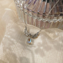 Load image into Gallery viewer, Crystal Angel Wings Stone of Moonlight Pendant Necklaces Ladies Girl Simple Y2K White Zircon Love Elegant Necklace Women Jewelry Chain of clavicle
