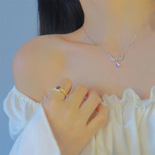 Load image into Gallery viewer, Crystal Angel Wings Stone of Moonlight Pendant Necklaces Ladies Girl Simple Y2K White Zircon Love Elegant Necklace Women Jewelry Chain of clavicle
