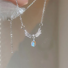 Load image into Gallery viewer, Crystal Angel Wings Stone of Moonlight Pendant Necklaces Ladies Girl Simple Y2K White Zircon Love Elegant Necklace Women Jewelry Chain of clavicle
