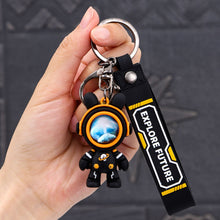 Load image into Gallery viewer, Lovely Cartoon Bear Explore Future Car Key Chain Pendant Bag Pendant Keychain Delicate Simple Key Chain for Girls Couple Gifts
