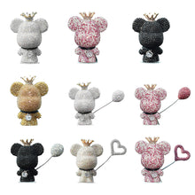 Load image into Gallery viewer, Cute Car Interior Decoration Rhinestone Bear Car Dashboard Doll Balloon Ornament Decoration for Room Decoration Desk Gift
