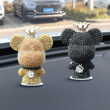 Load image into Gallery viewer, Cute Car Interior Decoration Rhinestone Bear Car Dashboard Doll Balloon Ornament Decoration for Room Decoration Desk Gift
