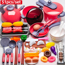 Load image into Gallery viewer, 20/51/61Pcs Kids Play Kitchen Set Pretend Play Cooking Toys Set Toys Playset For Toddlers Toy Pots And Pans For Kids Kitchen
