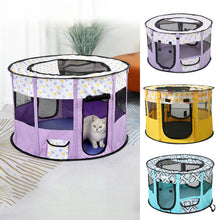 Load image into Gallery viewer, Portable Folding Pet Tent Delivery Room Round Cage For Cat Tent Playpen Puppy Kennel Easy Operation Fence Outdoor Dogs House
