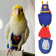 Load image into Gallery viewer, Super Hero Parrot Diaper Flight Suit Diaper Clothes Parrot Parakeet Pigeon Medium Large Pet Bird
