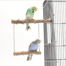 Load image into Gallery viewer, Bird Parrot Wooden Stand Playstand with Bell Cage Sleeping Stand Play Toys for Parakeets Parrot Birds Swing Toy
