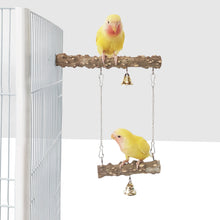 Load image into Gallery viewer, Bird Parrot Wooden Stand Playstand with Bell Cage Sleeping Stand Play Toys for Parakeets Parrot Birds Swing Toy

