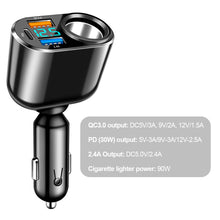 Load image into Gallery viewer, 22.5W/PD30W/PD30W+66W Car Charger Fast Charging Lighter Splitter Type-C PD QC3.0 USB Port Universal For Phone Camera Dashcam Fan
