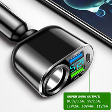 Load image into Gallery viewer, 22.5W/PD30W/PD30W+66W Car Charger Fast Charging Lighter Splitter Type-C PD QC3.0 USB Port Universal For Phone Camera Dashcam Fan
