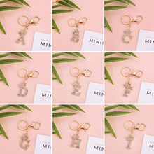 Load image into Gallery viewer, Crystal Crown 26 Letter Rhinestone Keychain Charm Gold Plated Key Ring Bag Car Key Chains DIY Accessoreis For Women
