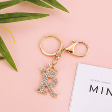 Load image into Gallery viewer, Crystal Crown 26 Letter Rhinestone Keychain Charm Gold Plated Key Ring Bag Car Key Chains DIY Accessoreis For Women

