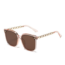 Load image into Gallery viewer, 1Pc Cool Gold Chain Oversized Square Sunglasses for Women UV400 Anti Radiation Vacation Driving Eyewear Ornaments
