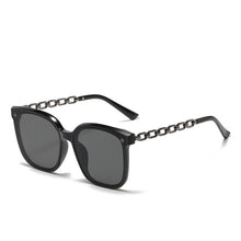 Load image into Gallery viewer, 1Pc Cool Gold Chain Oversized Square Sunglasses for Women UV400 Anti Radiation Vacation Driving Eyewear Ornaments
