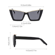 Load image into Gallery viewer, 1Pcs Square Sunglasses Woman Black Cat Eye Designer UV400 Sun Glasses Female Travel Driver Gradient Fashion
