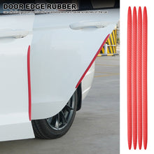 Load image into Gallery viewer, 4Pcs 41cm Carbon Fiber Car Bumper Door Edge Protection Rubber Auto Protector Guard Scratch Sticker White Black Trim Strips
