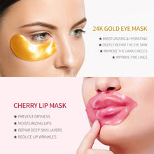 Load image into Gallery viewer, 1pc/20pcs 24K Gold Eye Mask Collagen Gold Eye Mask Anti Dark Circles Wrinkle Eye Care and Collagen Moisturing Nourishing Lip Mask
