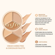 Load image into Gallery viewer, 3-Color Concealer Palette Foundation Cream Full Coverage Suit for All Skin Face Makeup Cover Dark Circles Acne Pores Cream
