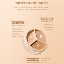 Load image into Gallery viewer, 3-Color Concealer Palette Foundation Cream Full Coverage Suit for All Skin Face Makeup Cover Dark Circles Acne Pores Cream
