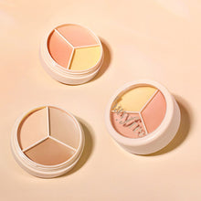 Load image into Gallery viewer, 3-Color Concealer Palette Foundation Cream Full Coverage Suit for All Skin Face Makeup Cover Dark Circles Acne Pores Cream
