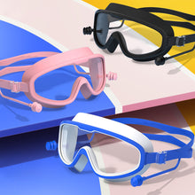 Load image into Gallery viewer, Large Frame HD Swimming Goggles Waterproof Anti-Fog Diving Goggles With One-Piece Earplugs Swimming Equipment
