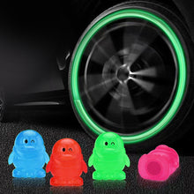 Load image into Gallery viewer, 1Pc Car Luminous Penguin Style Wheel Tire Valve Caps Tyre Rim Stem Covers Airdust Waterproof Motorcycle Bike Accessories
