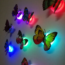 Load image into Gallery viewer, Double Layer Butterfly Night Lights Creative Colorful Luminous Butterfly Light Pasteable Led Decorative Wall Lamp
