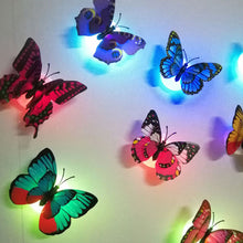 Load image into Gallery viewer, Double Layer Butterfly Night Lights Creative Colorful Luminous Butterfly Light Pasteable Led Decorative Wall Lamp
