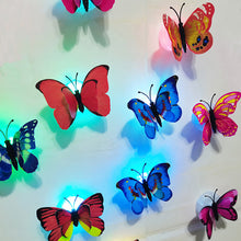 Load image into Gallery viewer, Double Layer Butterfly Night Lights Creative Colorful Luminous Butterfly Light Pasteable Led Decorative Wall Lamp
