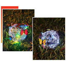 Load image into Gallery viewer, Butterfly Solar Lamp Garden Tree Hanging Butterfly Round Ball Light Outdoor Glowing Butterly Lamp Decorative Nightlight Waterproof Solar Lights
