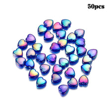 Load image into Gallery viewer, 50pcs 9mm Colorful Heart Beads for Jewelry Making Loose Spacer Beads DIY Handmade Necklace Bracelet Acrylic Beads Accessories
