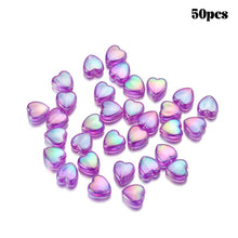 Load image into Gallery viewer, 50pcs 9mm Colorful Heart Beads for Jewelry Making Loose Spacer Beads DIY Handmade Necklace Bracelet Acrylic Beads Accessories
