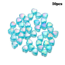 Load image into Gallery viewer, 50pcs 9mm Colorful Heart Beads for Jewelry Making Loose Spacer Beads DIY Handmade Necklace Bracelet Acrylic Beads Accessories
