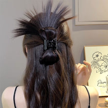 Load image into Gallery viewer, Women Half-tie Hair Claw Feather Shuttlecock Head Lazy Meatball Head Crab Clip Wig Catch Clip High Ponytail Hair Accessories
