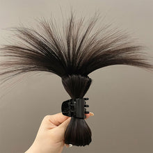 Load image into Gallery viewer, Women Half-tie Hair Claw Feather Shuttlecock Head Lazy Meatball Head Crab Clip Wig Catch Clip High Ponytail Hair Accessories

