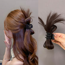 Load image into Gallery viewer, Women Half-tie Hair Claw Feather Shuttlecock Head Lazy Meatball Head Crab Clip Wig Catch Clip High Ponytail Hair Accessories
