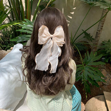 Load image into Gallery viewer, Sweet Chiffon Bow Hair Clips Girls Blue Shining Satin Bowknot Hair Clips Ribbon Bow Barrette Hairpin Grip Ponytail Clip Headwear
