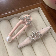 Load image into Gallery viewer, Y2k Hairpins Girls Sweet Rhinestone Pearl Love Side Bangs Hair Clip Female Ladies Barrettes Duckbill Clip Women Hair Accessories
