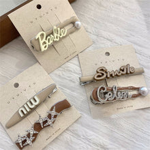 Load image into Gallery viewer, Y2k Hairpins Girls Sweet Rhinestone Pearl Love Side Bangs Hair Clip Female Ladies Barrettes Duckbill Clip Women Hair Accessories

