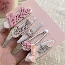 Load image into Gallery viewer, Y2k Hairpins Girls Sweet Rhinestone Pearl Love Side Bangs Hair Clip Female Ladies Barrettes Duckbill Clip Women Hair Accessories
