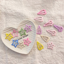 Load image into Gallery viewer, 10pcs Colorful Star BB Hair Clips Girls Y2K Cute Star Barrettes Women Simple Metal Snap Clip Headdress Hair Jewelry Accessories
