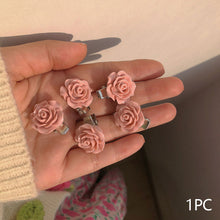 Load image into Gallery viewer, Small Rose Bow Hair Clip Girl Sweet Cute Mini Peach Rose Hairpin Romantic Bangs Barrette Fashion Cute Headdress Hair Accessories

